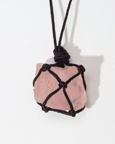 Net Pocket Raw Crystal Stone Pendant Bulk Woven Necklaces