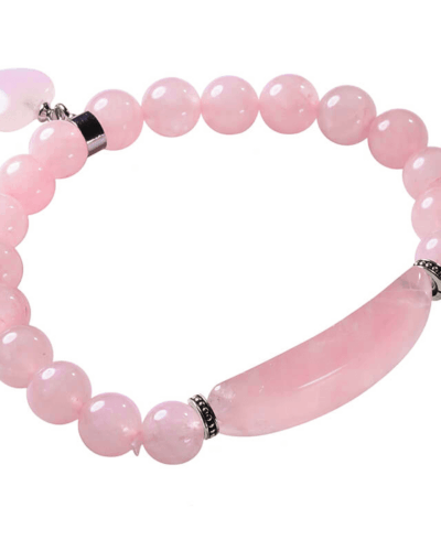 8MM Healing Crystal Heart Charm Bracelet Bulk
