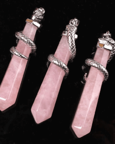 Snake-Wrapped Raw Crystal Point Pendant Bulk