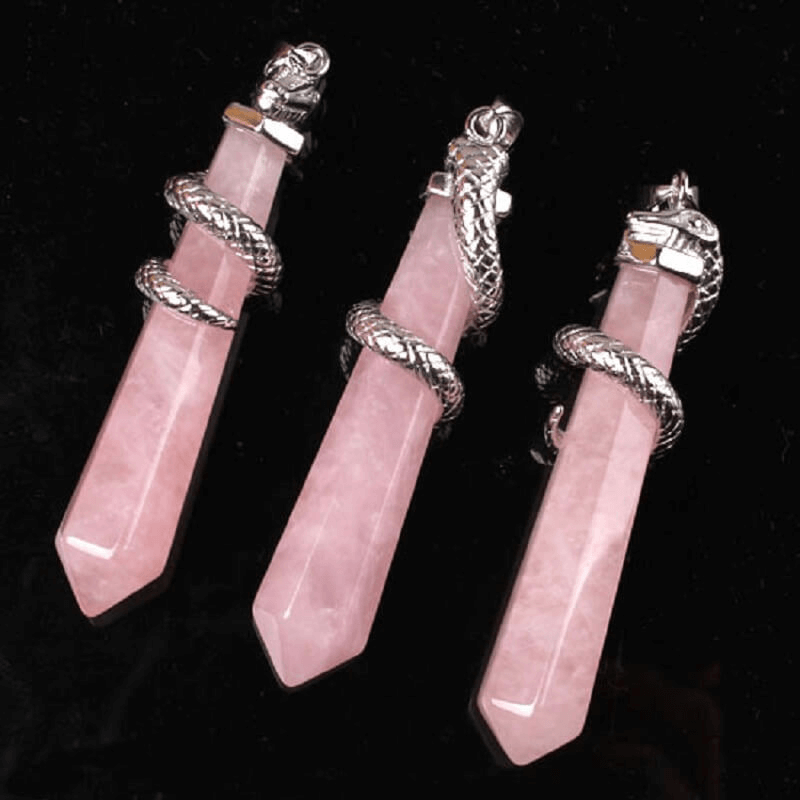 Snake-Wrapped Raw Crystal Point Pendant Bulk