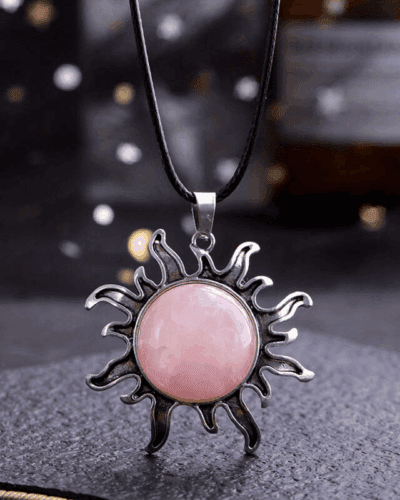 Natural Crystal Wholesale Sun Charm Pendant Necklace