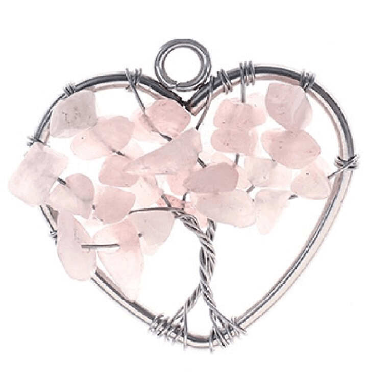 Tree of Life Heart Crystal Chip Stone Pendants Wholesale