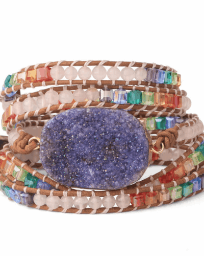 Stackable Bohemian Style Raw Stone Beaded Bracelet