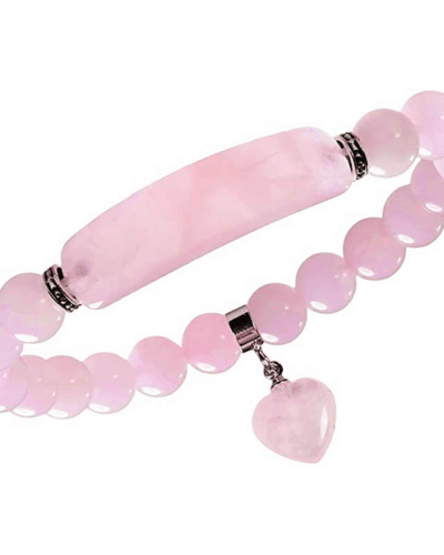 8MM Healing Crystal Heart Charm Bracelet Bulk