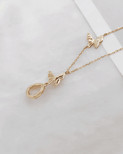 Rose Quartz Butterfly Pendant S925 Sterling Silver Necklace