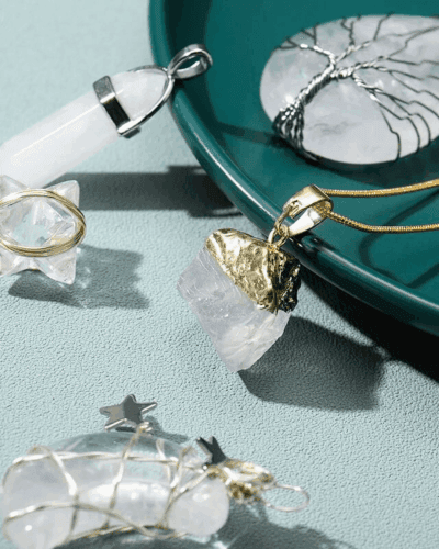 Rose Quartz Clear Quartz Necklace Crystal Jewelry Sets