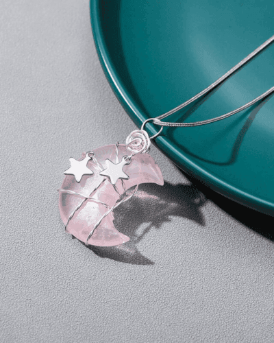 Rose Quartz Clear Quartz Necklace Crystal Jewelry Sets