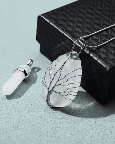 Rose Quartz Clear Quartz Necklace Crystal Jewelry Sets