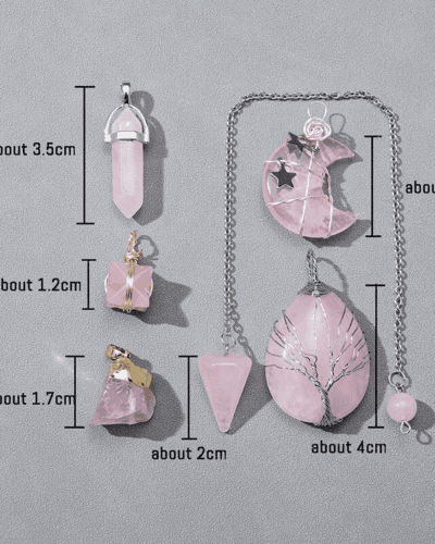 Rose Quartz Clear Quartz Necklace Crystal Jewelry Sets