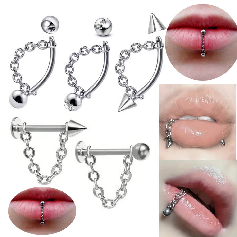 Round Ball Stainless Steel Lip Chain Piercing Wholesale (1)