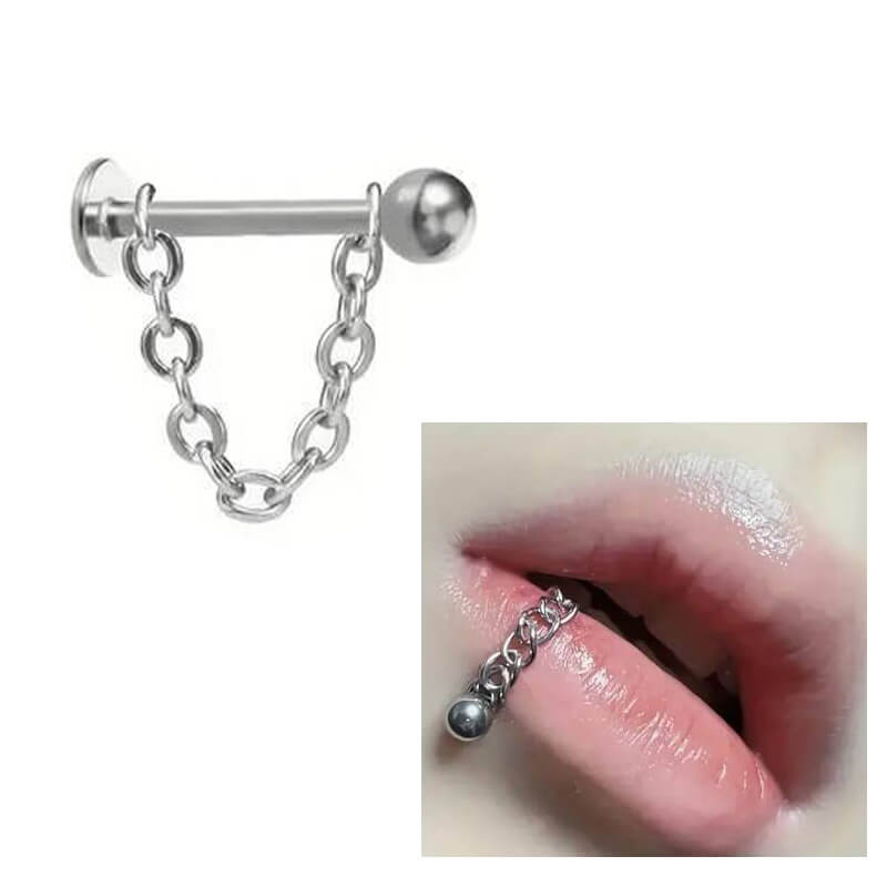 Round Ball Stainless Steel Lip Chain Piercing Wholesale - Image 2
