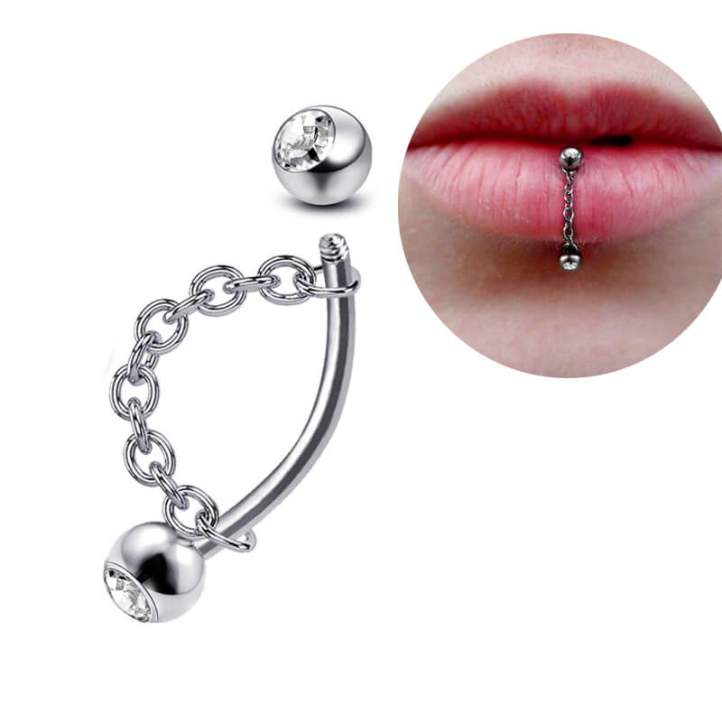 Round Ball Stainless Steel Lip Chain Piercing Wholesale - Image 5