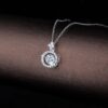 Round Moissanite Necklace with 925 Sterling Silver Pendant