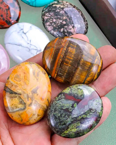 Round Polished Tumbled Stones Worry Stones for Rubbing SPA