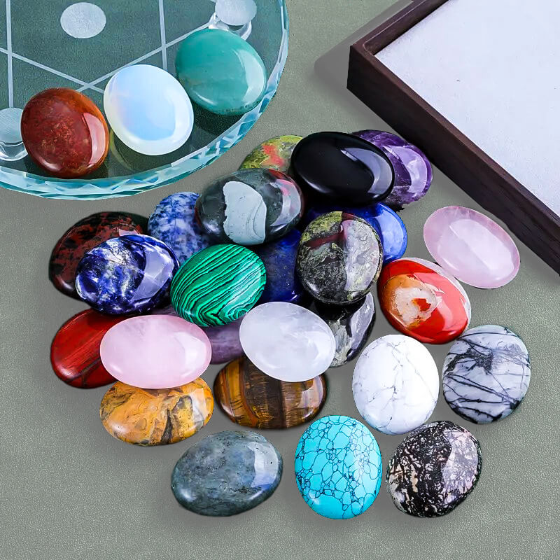 Round Polished Tumbled Stones Worry Stones for Rubbing SPA