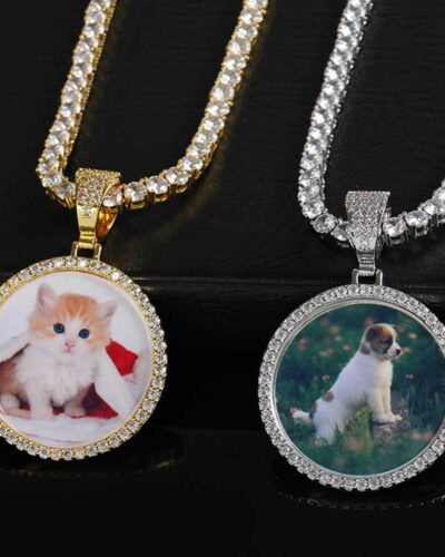 Round Zircon Pendant Necklace with Rope Chain