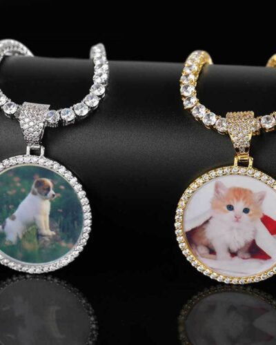 Round Zircon Pendant Necklace with Rope Chainの別ビュー