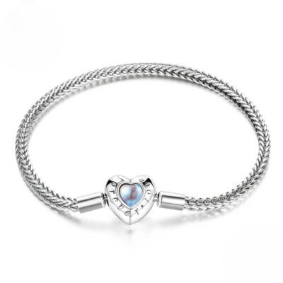 S925 Moonstone Heart Forever Love Bracelet show