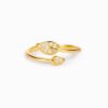 S925 Silver Adjustable Leaf Ring Gold Plated SHOW
