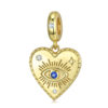 S925 Silver Evil Eye Heart Pendant with CZ show
