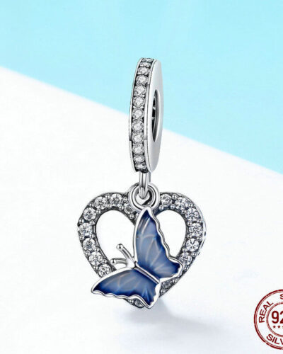 Alternatief beeld van S925 Silver Heart Butterfly Pendant DIY Accessory