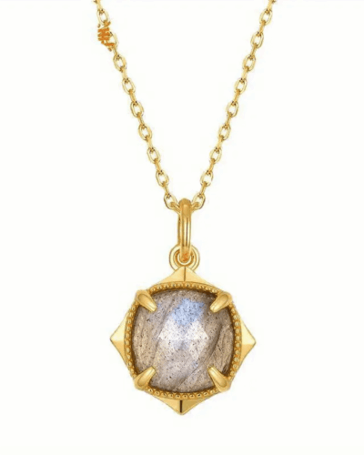 S925 Silver Natural Labradorite Necklace show