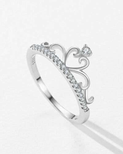 S925 Silver Pave Crown Ring for Women 4