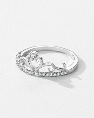 S925 Silver Pave Crown Ring for Women 5