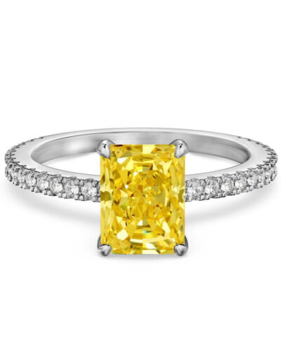 S925 Silver Yellow Gemstone Engagement Ring STYLE 3