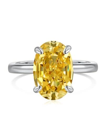 S925 Silver Yellow Gemstone Engagement Ring 5