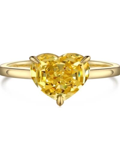 S925 Silver Yellow Gemstone Engagement Ring STYLE 6