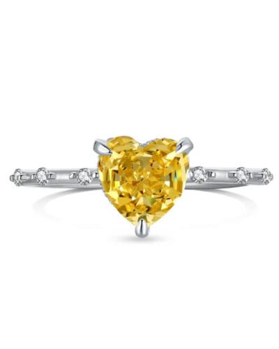 S925 Silver Yellow Gemstone Engagement Ring STYLE 4