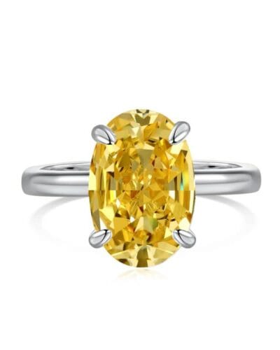 S925 Silver Yellow Gemstone Engagement Ring STYLE 2