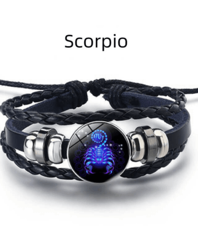 Leather Woven 12 Zodiac Signs Spirit Bracelet Unisex