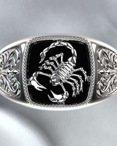 Scorpio Zodiac Relief Alloy Ring for Mens Wholesale