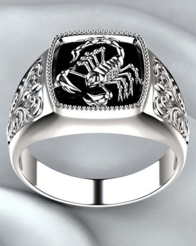 Scorpio Zodiac Relief Alloy Ring for Mens Wholesale