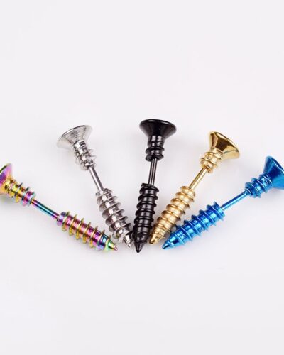 Screw Stainless Steel Stud Earrings for Men