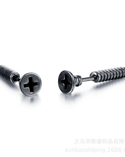 Alternativní pohled na Screw Stainless Steel Stud Earrings for Men