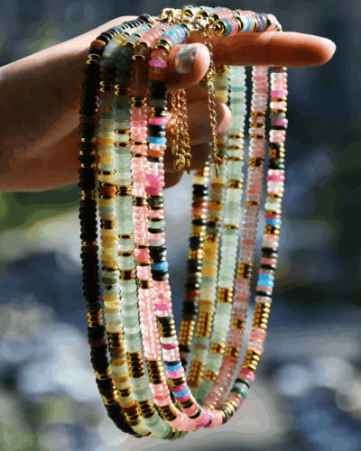 Semi-Precious Gemstone Colorful Beaded Necklace Wholesale