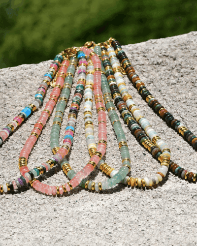 Semi-Precious Gemstone Colorful Beaded Necklace Wholesale