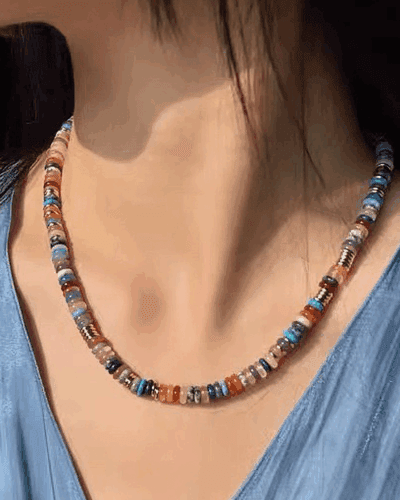 Semi-Precious Gemstone Colorful Beaded Necklace Wholesale