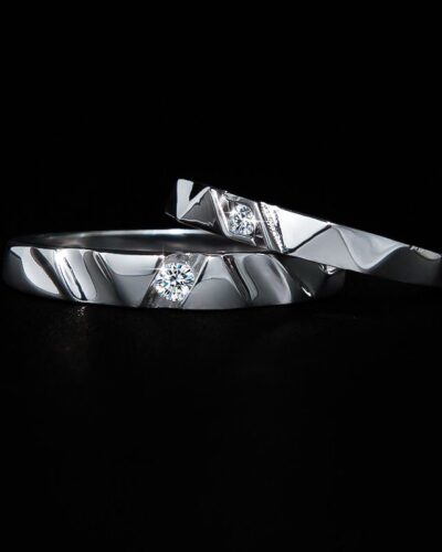 Men Moissanite Promise Ring with Geometric Design'nin alternatif görünümü