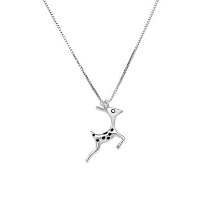 Simple 925 Sterling Silver Deer Necklace Festival Gift