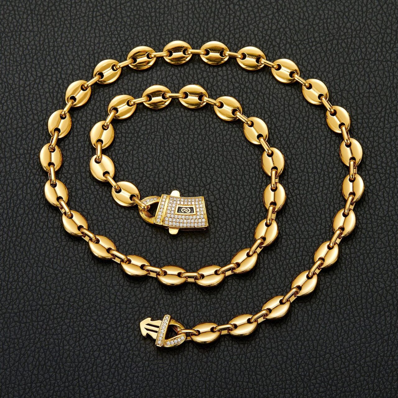 Alternative view of Simple Mariner Puff Chain Stainless Steel Necklace Wholesale