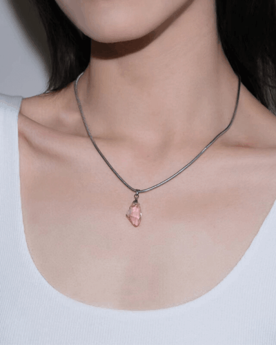 Simple Rose Quartz Pendant Necklace for Her Wholesale
