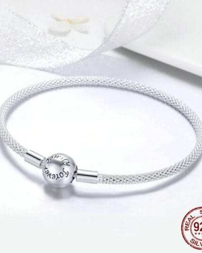 Simple S925 Silver Forever Love Bracelet 3