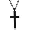 Simple Stainless Steel Black Cross Necklace Chain for Men Women (1)