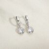 Sliver Moissanite Hoop Earring with Pendant Wholesale