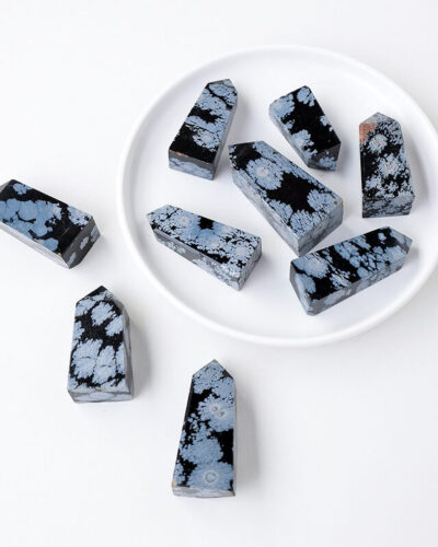 Small 4 Faceted Snowflake Obsidian Tower Bulk