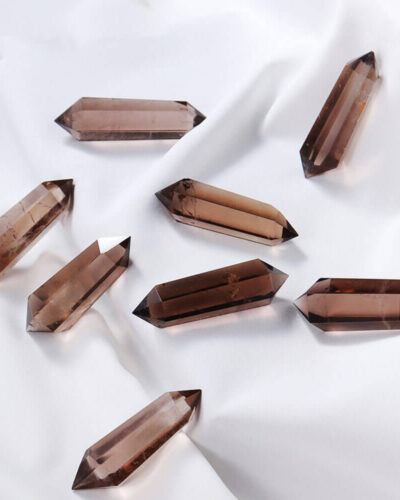 Small Double-Pointed Smoky Rutilated Quartz Tower